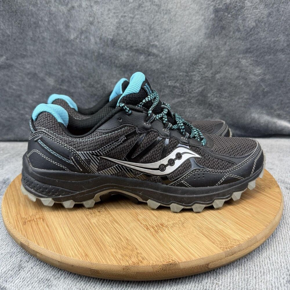 Saucony Grid Excursion TR11 Shoes Womens Size 9.5 Black Trail Sneakers S10402-17